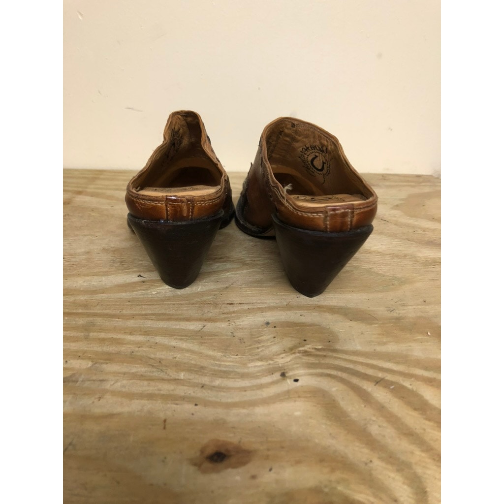 Lucchese Charlie 1 Horse Mules 7.5b Brown Western Boho Boots Southwestern — image 3 of 8